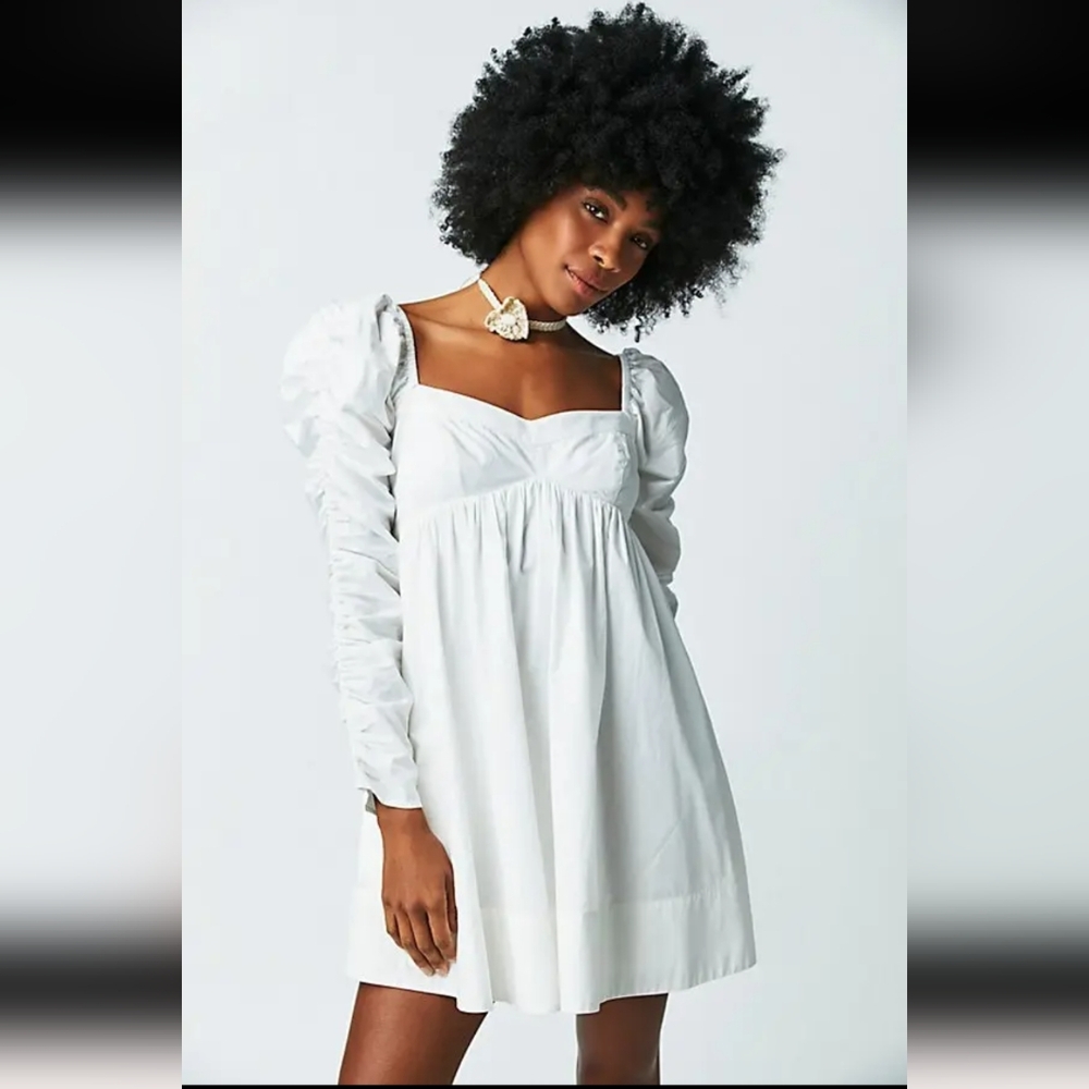Free People White Long Sleeve Lindsay Dress size small
